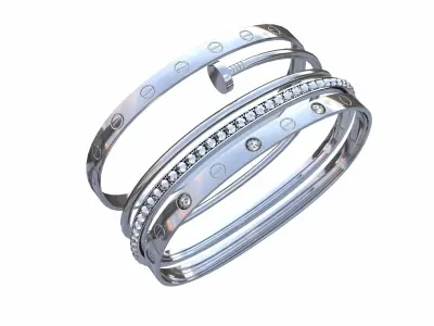 Bracelets Jewelry Fashion Set 1 Low-poly 3D model