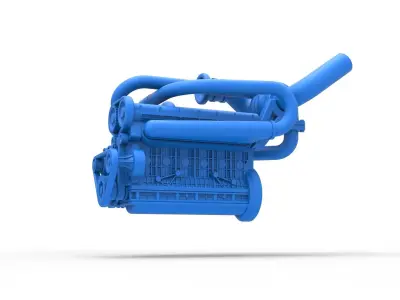 Twin Turbo straight-six engine Scale 1 to 25 3D print model