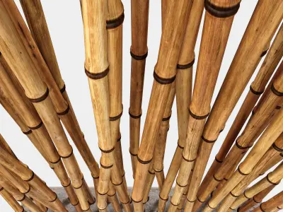 Bamboo low decor n6 3D model