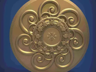Carved clock for 3D printing and CNC 3D print model 10
