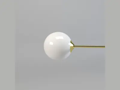 Gold Modern Chandeliers with White Globe Glass Shade Low-poly 3D model