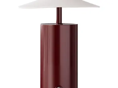 Zara Home Ceramic LED Table Lamp with Paper Shade 3D model