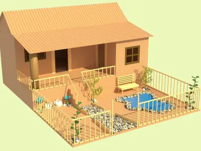 Cardboard house in some formats 3D model