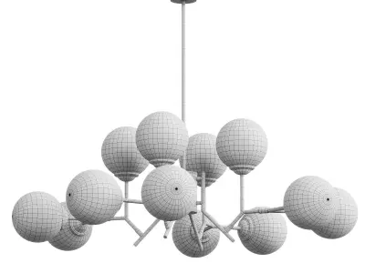 12 Light Black Chandelier 3D model