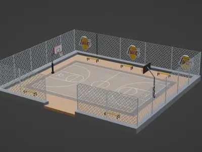 Basketball Stadium - Los Angeles Lakers Low-poly 3D model