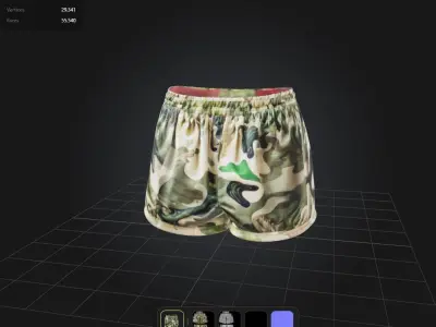 Camo Shorts PBR 4k Low-poly 3D model