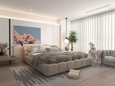 Modern Bedroom Scene 31 3D model