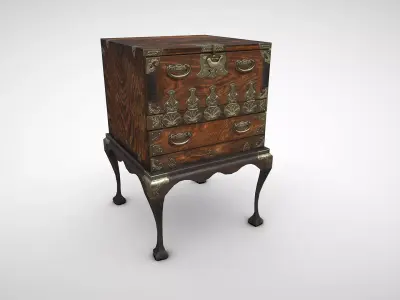 Japanese Cabinet Low-poly 3D model