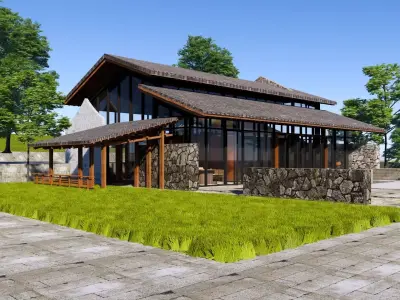 Single-storey residential accommodation 3D model