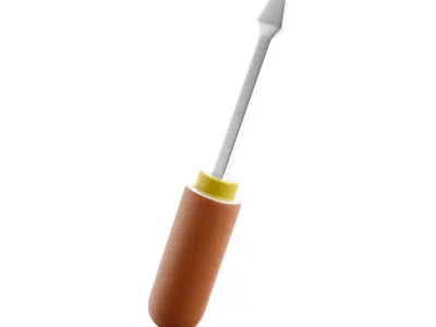 Flat head screwdriver cartoon icon 3D model