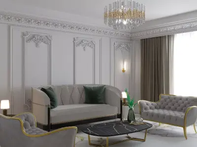hall interior dizayn Low-poly 3D model