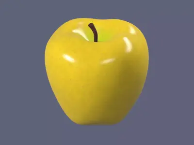 Realistic Yellow Apple 3D model