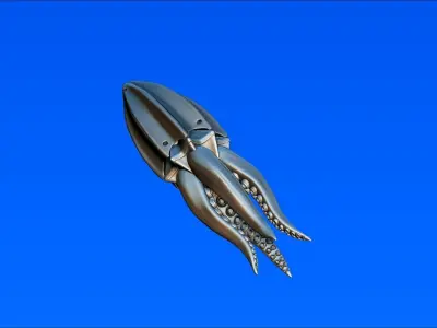 octopus squid cuttlefish two-piece fishing lure 3D print model