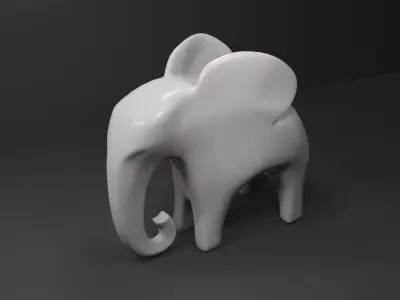 Stylized elephant sculpture 3D model
