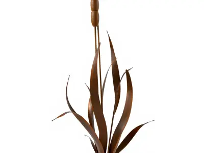 Metallic Cattail Sculpture D Model Pack Low-poly 3D model