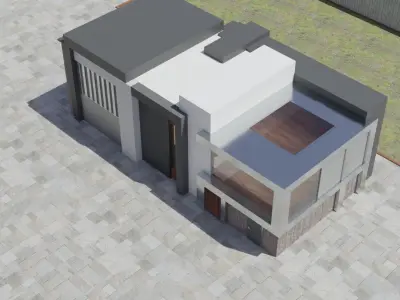 Modern House Exterior  Free 3D model
