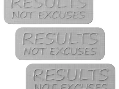 Results Not Excuses Neon Sign 3D model