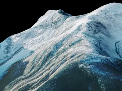 Snowy mountain peak terrain Free 3D model