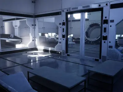 Sci-Fi Multi-Purpose Facility Low-poly 3D model