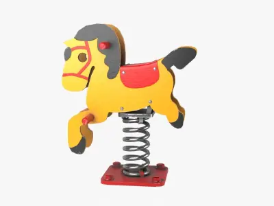 Spring horse Low-poly 3D model