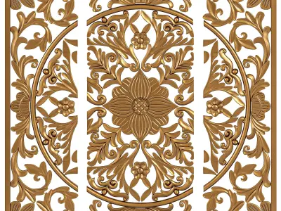3 Piece 3D Medallion Wall Decor Set 3D model