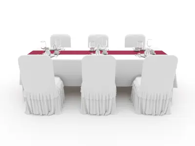 Banquet Table and Chair 100 3D model