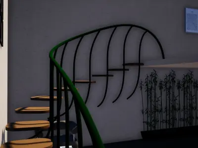 Curved stairs modern design Free 3D model