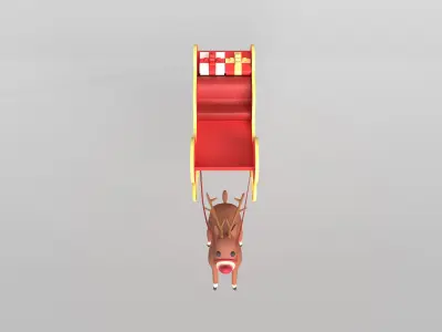 Santas Sleigh v1 001 Low-poly 3D model