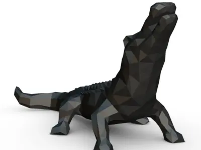 alligator low poly toy 3D print model