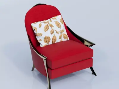 Luxury Armchair with Cushion for Interior Visualization 3D model