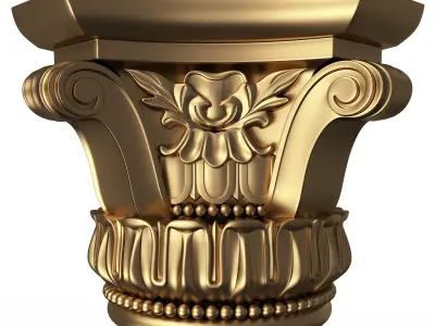 Carved Capital 01003 Low-poly 3D model