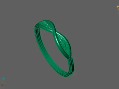 Women Ring Fancy Ring Plain light weight STL 3DM Printable 3D print model 5