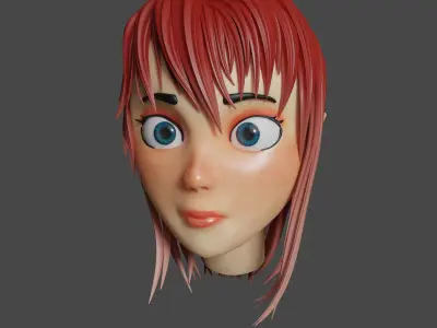 Low Poly Cartoon Girl Low-poly 3D model