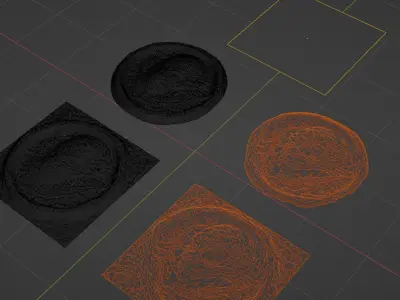 3D alien snake mosaic with materials and textures Low-poly 3D model