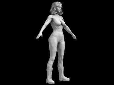 Female Racing Pilot Girl 3D model