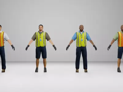 Worker Pack Low-poly 3D model Low-poly 3D model