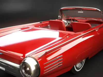 Thunderbird 1961 Convertible Low-poly 3D model