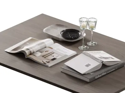 coffee table decor set001 3D model