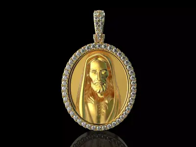 JESUS With Diamonds Pendant 3D print model
