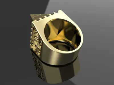 PYRAMID ring gold  3D print model