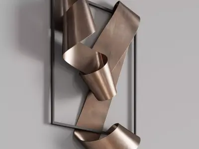 070 Brass Landscape 1908 sculpture by Martha Sturdy 3D model