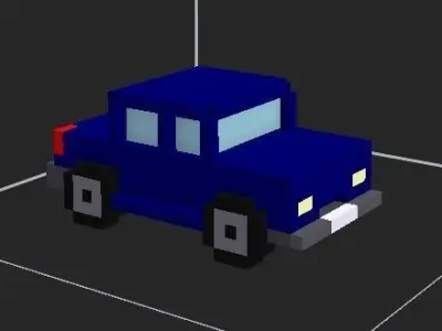 White black and blue car and taxi 3D model