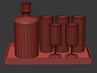 Glass set by Richard Brendon  3D model