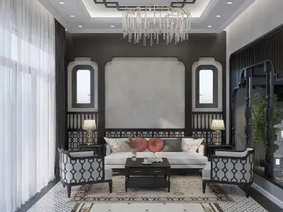 Indochina kitchen-living room 3D print model