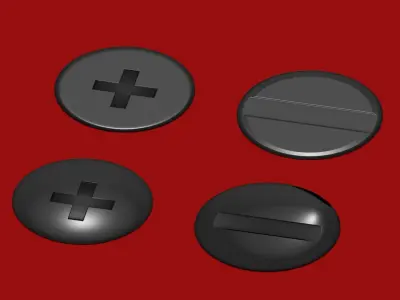 Classic Screws 4 Decal Pack Plus Blend File Free low-poly 3D model