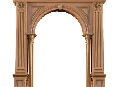Arched doorway wood Arch in classic style 3D model