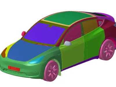 Tesla Model Y Standard Range RWD 2023 Vehicle 3d scan model 3D model