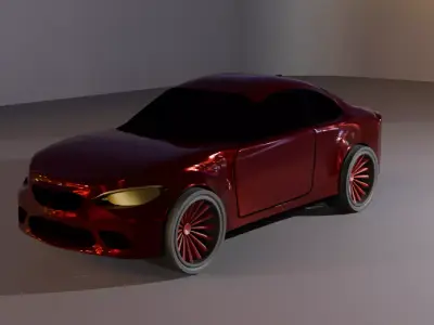 SPORT RED CAR LOW POLY - READY TO PLAY Low-poly 3D model