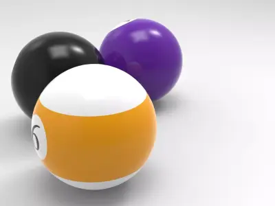 Billiard Balls Low-poly 3D model purchase