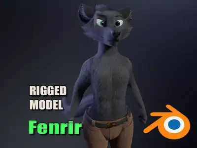 Fenrir Anthro Wolf 3D model